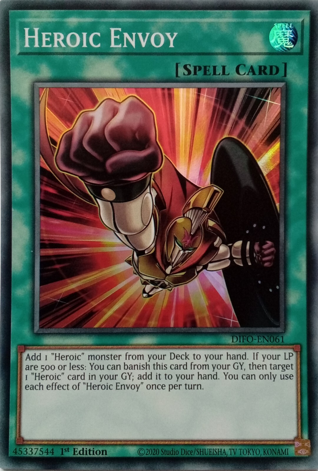 DIFO-EN061 HEROIC ENVOY SUPER RARE 1ST EDITION YuGiOh CARD