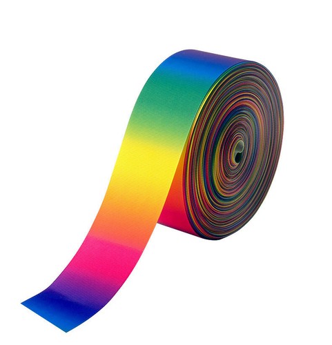 50 Yards Rainbow Satin/Grosgrain Ribbon Double Sided 9/13/16/22/25/28/38/50 mm - Picture 2 of 5