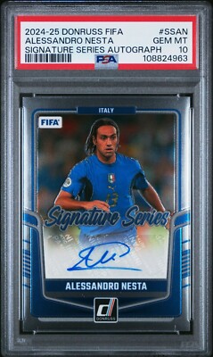 2024-25 PANINI DONRUSS FIFA SIGNATURE SERIES AUTOGRAPHS ALESSANDRO NESTA PSA 10