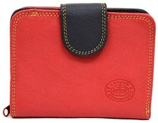 Ladies / Womens Small Multi-Coloured Leather Purse with Multiple Features