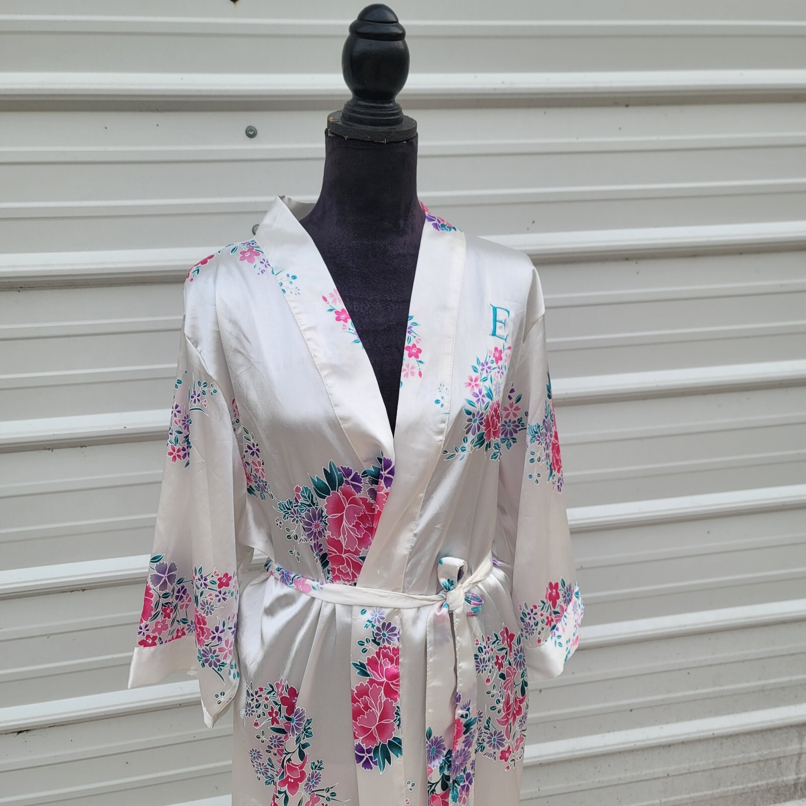 Women's Floral satin Robe Bridal Dressing Gown Mo… - image 2