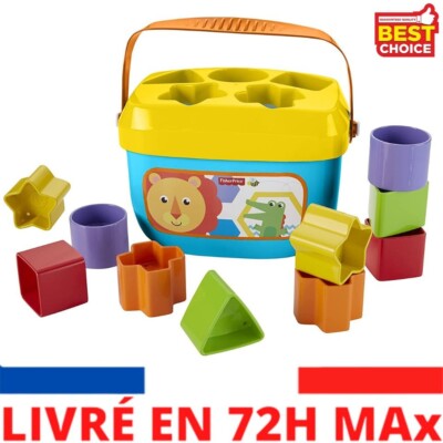 Fisher-Price Mon Trieur de Formes jouet bébé, boite avec 10 blocs