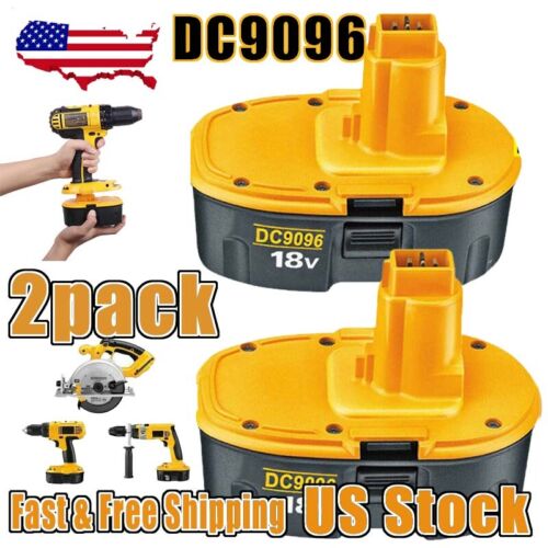 2pcs 18 Volt for Dewalt 18V Battery DC9096-2 DC9098 DC9099 DC9181 DC9180 Replace