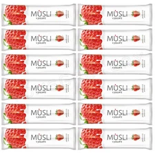 12 TEKMAR MUSLI Strawberry & Yogurt Breakfast Cereal Bars Snacks 30g 1.05oz