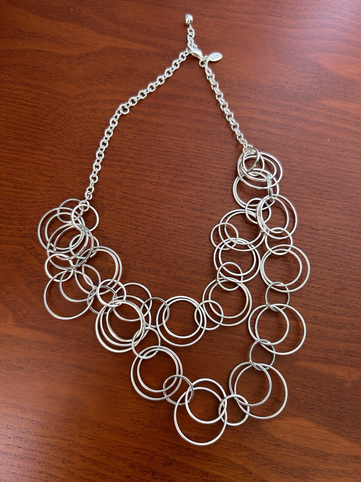 JOAN RIVERS Silver Tone Interlocking Circles Chai… - image 4