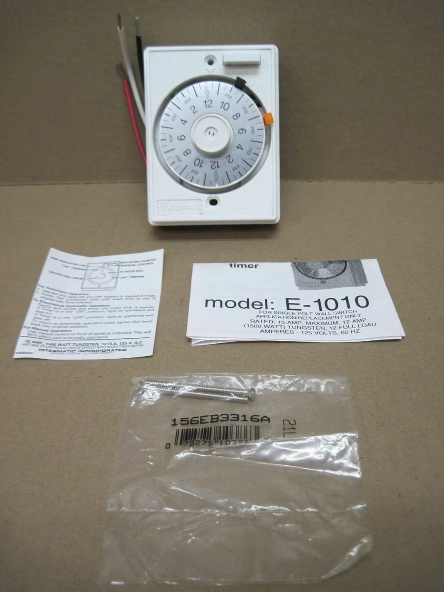Intermatic® E1010 E1000 Heavy Duty Mechanical Timer, 1/2, 53 OFF