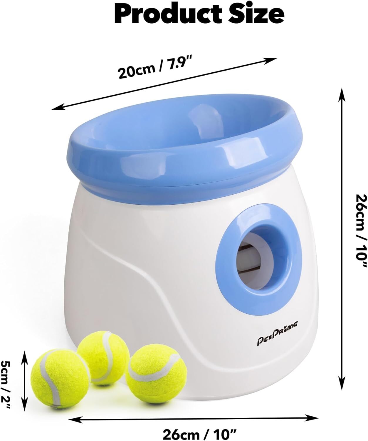 PetPrime Automatic Dog Ball Thrower Launcher for Small and Medium Dogs