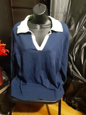 Croft&Barrow NWT Women's Sweater Long  Sleeve Blue Green Color Size 0X Preppy 