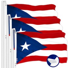 G128 3 Pack: Puerto Rico Puerto Rican Flag 4x6 Ft Embroidered 300D Polyester