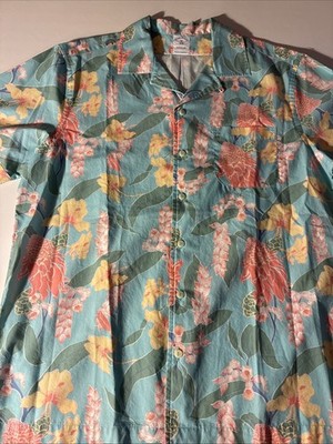  NWOT Brooks Brothers Aqua Floral Short Sleeve Men Reg Sz M Button Down Shirt