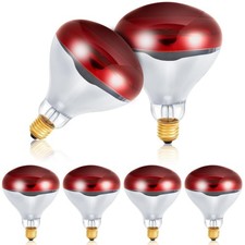 6 Pcs 110V 175W Red Infrared Bulbs Medium E26 Base, Red Heat Lamp Flood Light...