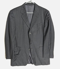 HICKEY FREEMAN Vtg Gray Striped BOARDROOM BLAZER SUIT COAT JACKET Men's 40R