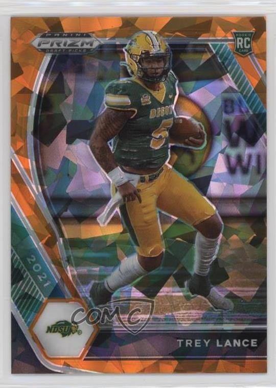 2021 Panini Prizm Draft Picks Orange Ice Prizm Trey Lance #120 1u6