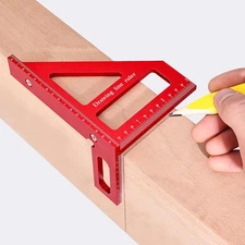 3D Multi-Angle Measuring Ruler, Precision 45/90 Degree Woodworking Square, Alumi