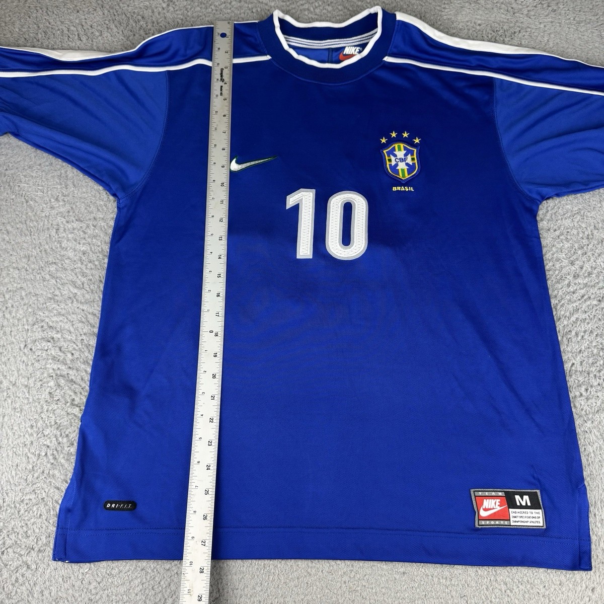 Brazil Nike Giovanni #10 Blue Away Jersey Vintage 1997 Era Rare