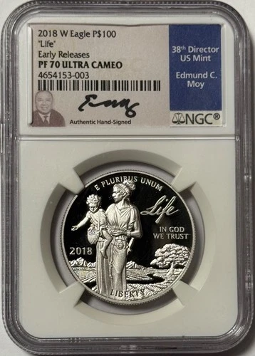 Photo of a 2018-W American Platinum Eagle from an eBay listing that sold on May 19, 2026