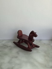 Vintage Miniature Dollhouse Mahogany Rocking Horse