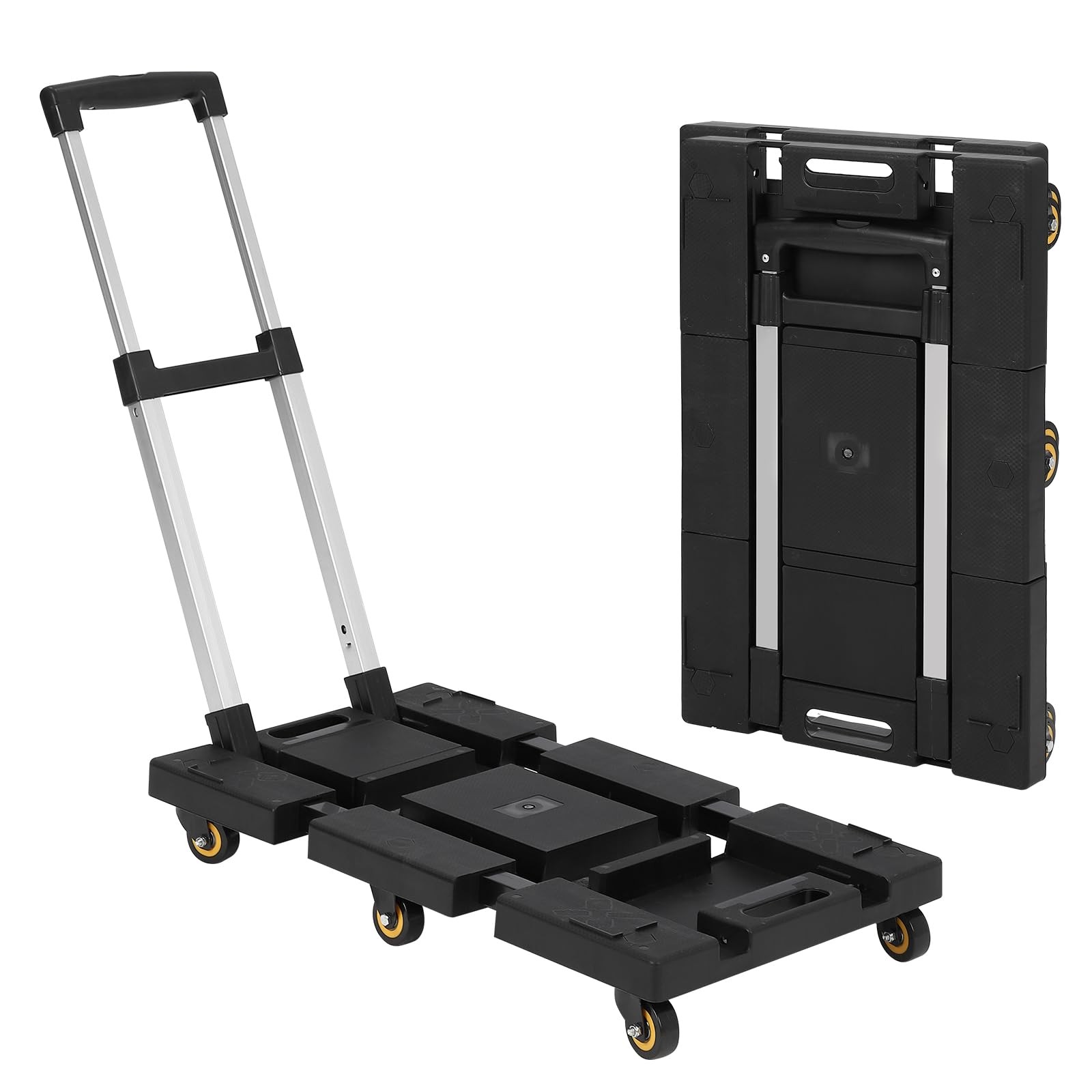 Diable de manutention pour entrepôt et bureau avec plateau pliable