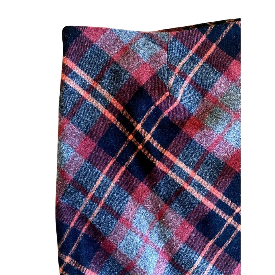 Chadwicks Boston Autumn Fall Dark Academia Plaid Wool Blend Midi Skirt 14 Petite - Image 2 of 4