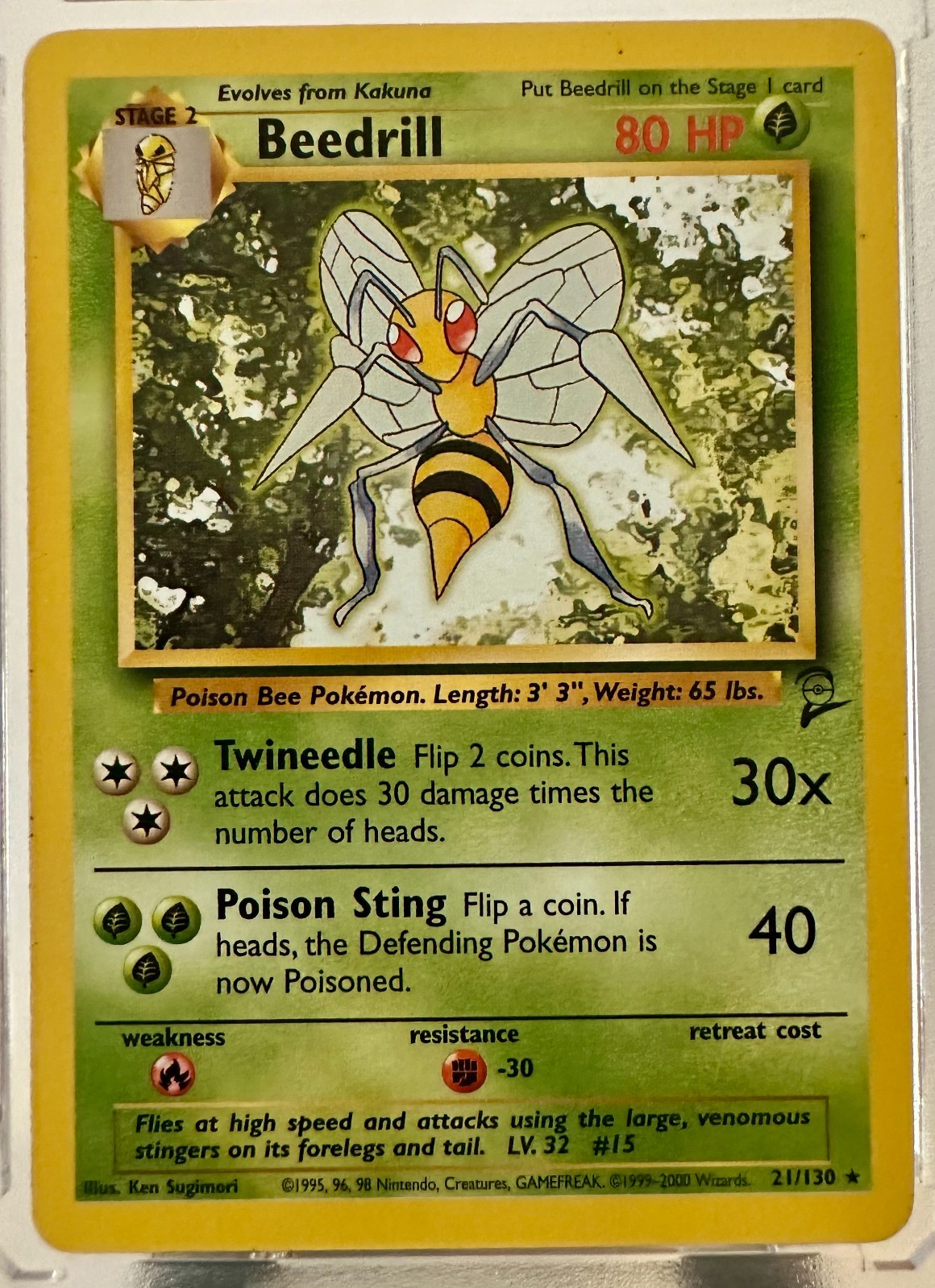 Pokémon Cards TCG: Beedrill - Base Set 2 2000 (21/130) NM