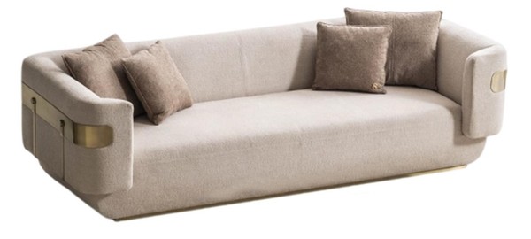 Elegantes Sofa Designer Beiger 4-Sitzer Wohnzimmer Polstercouchen-image