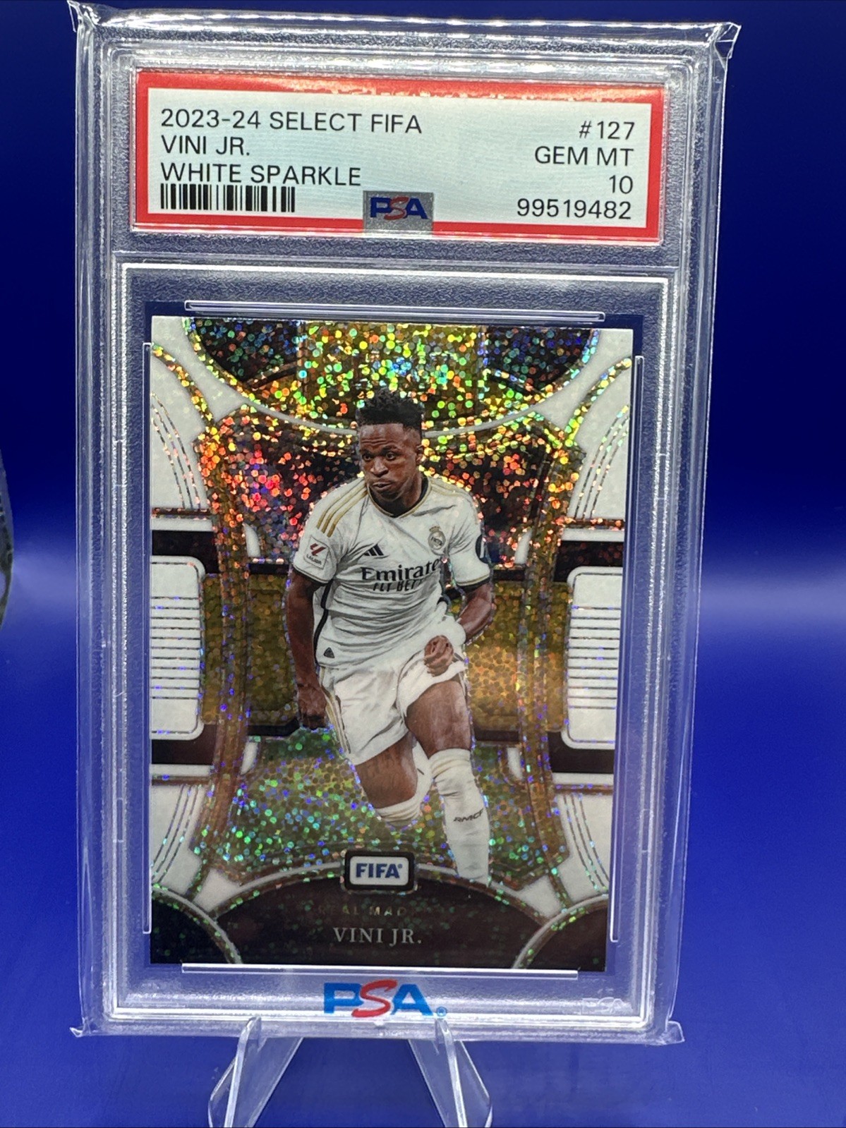 2023-24 Panini Select FIFA VINI JR Vinicius #127 White Sparkle SSP PSA 10 🔥💎 view 7