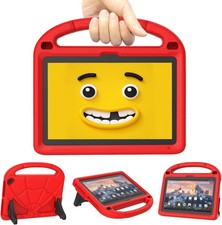 Case for 8in Tablets, Light Weight Shockproof with Handle Stand - Bright Red