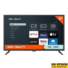 32 Inch Smart TV 720p HD LED Roku Remote Control Streaming Wireless Gaming New