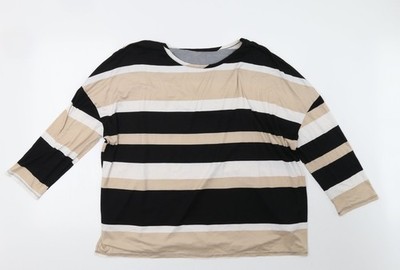 Pep&Co beige gestreifter Damenpullover Sweatshirt Größe 16