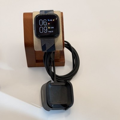 Fitbit Versa 2, Tested, Excellent, Charger Included,  Black/Mist Gray, Fitness T