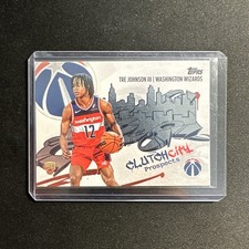Topps 2025-26 Tre Johnson III Wizards Clutch City Prospects RC Auto #CC-6
