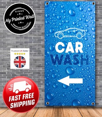 AUTOWASCHBANNER, OUTDOOR VERTIKAL BANNER für Autowäsche, Handwaschanlage, Garage etc