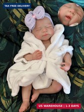 Abenduot 18inch 6.2lbs Full Body Silicone Baby Dolls Can Open Mouth Real Life An