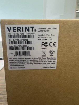 Verint V4750FDW-DN Fixed IP Outdoor Dome Camera