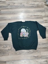 Vtg 90s Fruit Of The Loom Easter Sweatshirt Homemade Sz XL Green Great Shape