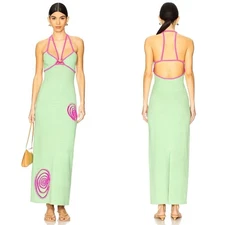 NEW NWT The Wolf Gang Espiral Knit Maxi Dress In Sage Green SIZE S