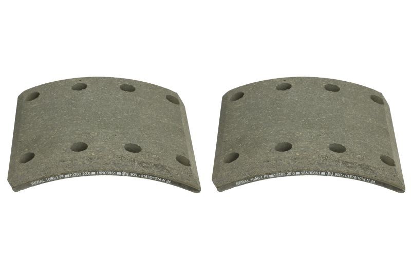 Brake shoe set for SAF KRS, RBM, RLBM, RLSM, RSM, RZM, SKRLS