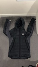 nike hybrid thermal hooded jacket black mens large