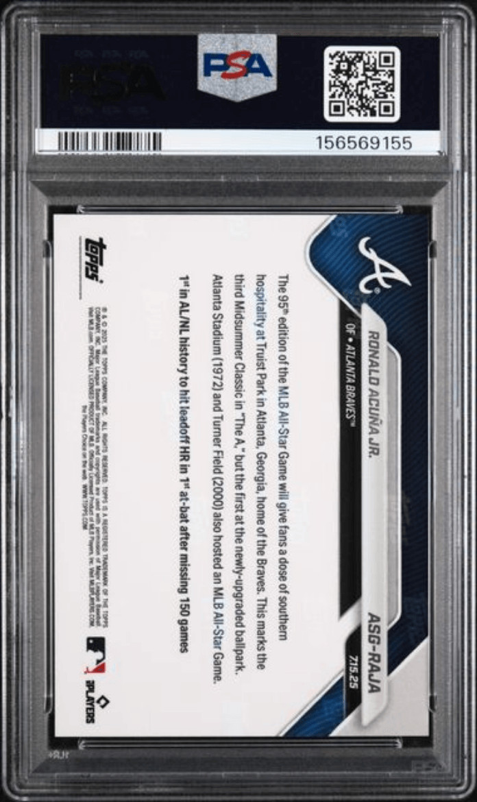 Graded 2025 Platinum Member Ronald Acuna Jr #ASGRAJA Baseball Card PSA 10 view 2