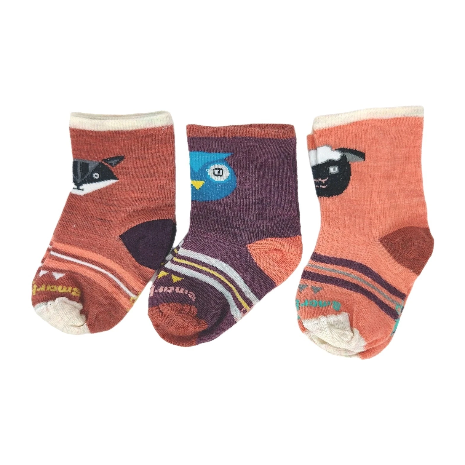 Smartwool 3-pair Sz 1-2T Toddler Trio 58% Merino Wool Bootie Socks Moonbeam
