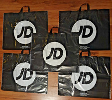5x JD Sports Logo Plastic PVC Black & White Carrier Bags Brand New