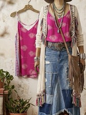 Nwt Renee C. Bohemian Made in USA Tank Top size L Resort