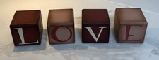 Love Block Letters Wedding Decor/Valentines Day Wood 3x3 inch Vaughans GardenCtr
