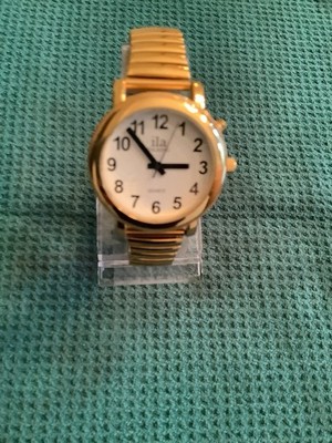 MEN S TALKING WATCH GOLD TONE BAND FOR THE BLIND OR LOW VISION - NEW BATTERY