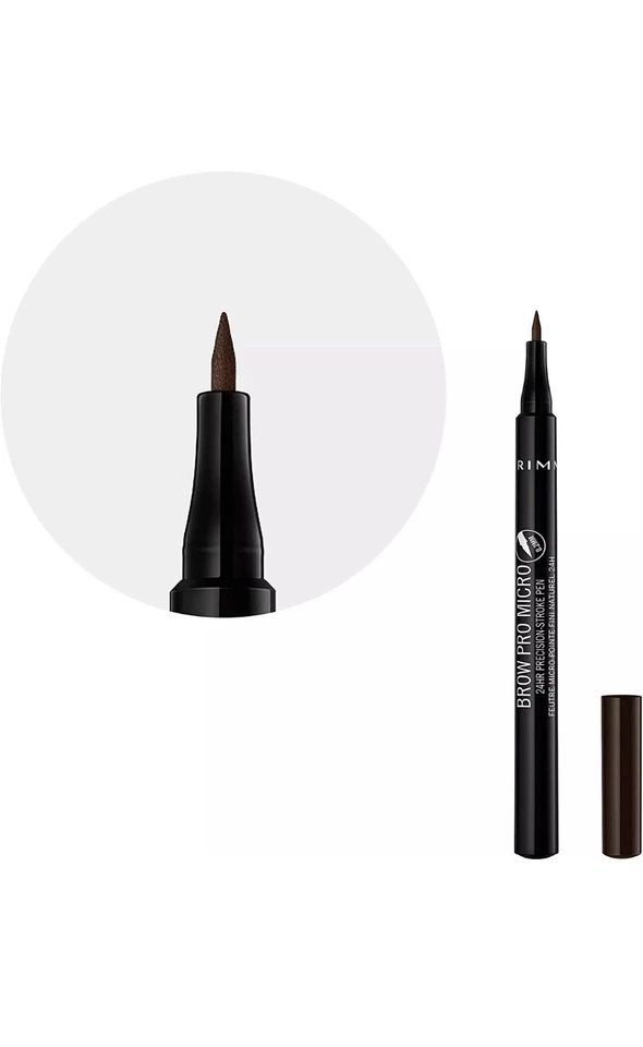 RIMMEL Brow Pro Micro 24HR Precision Stroke Eyebrow Felt-Tip Pen 004 Dark Brown  - Image 3 of 4