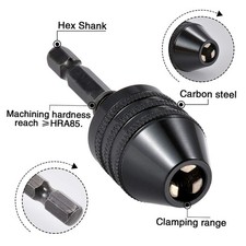Quick change keyless drill bit chuck hex shank adapter converter tool
