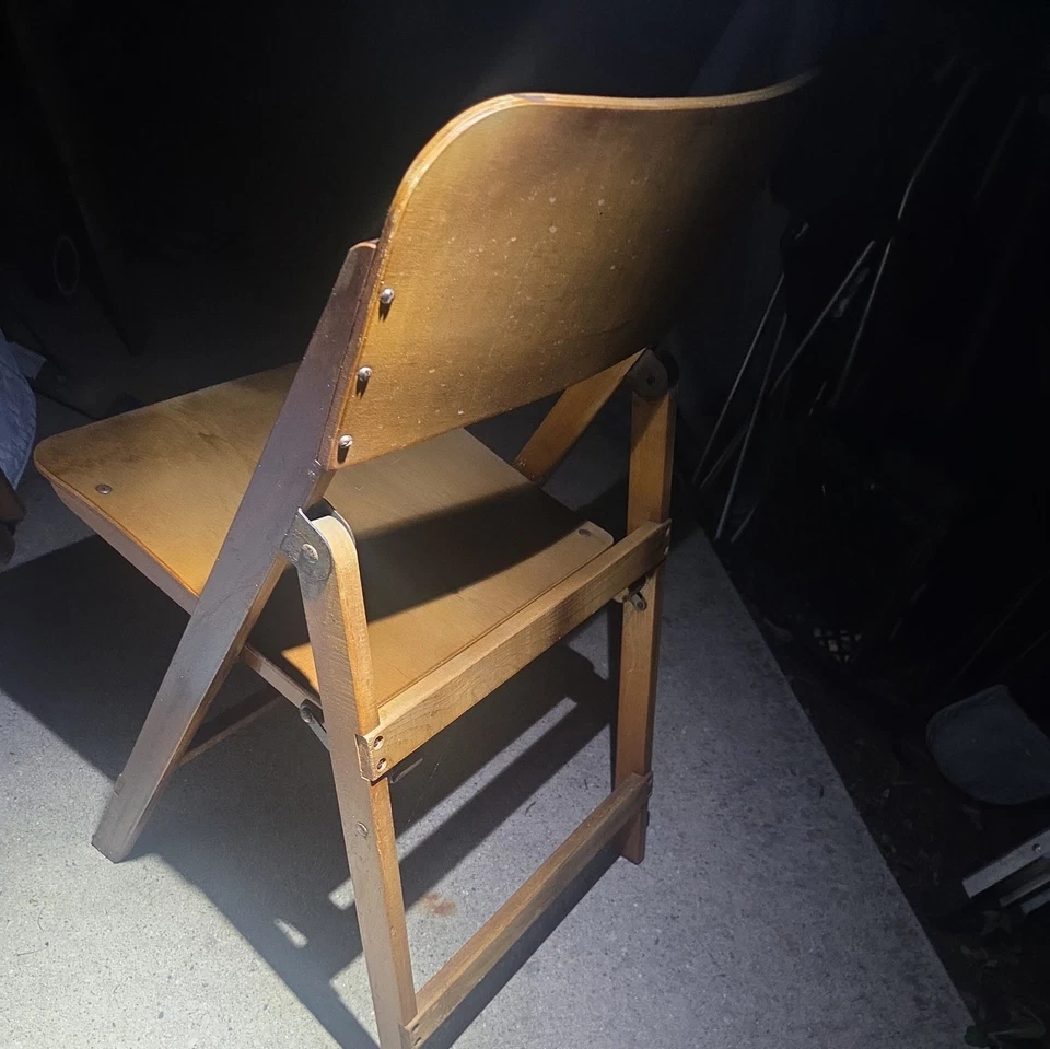 Silla auxiliar plegable vintage de mediados de siglo Foto 3 de 4