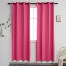 YGO Hot Pink Curtains 72 Inch Length for Bedroom Girls 2 Panels Set Thermal I...