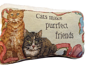 Cat's make purrfect friends 8x12 tapestry decorative pillow