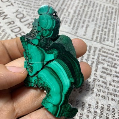 47g  Top Natural Malachite Quartz Crystal Gloss Mineral Specimen
